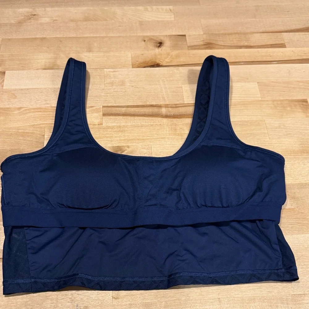Lululemon Athletica Textured Mesh Tennis Tank Top Blue Women Size XL New